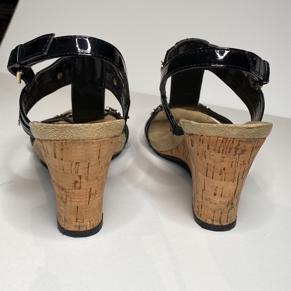 🍒ANNE KLEIN Iflex Black Sandals!!! Wedge Heel !!! - Picture 9 of 10